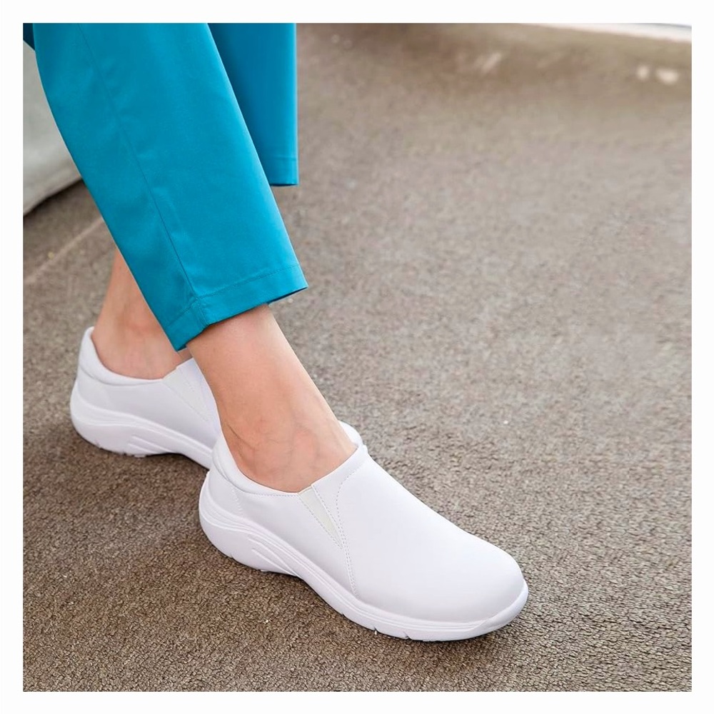 White Slip On Nursing Shoes